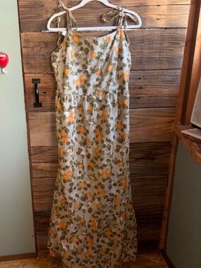 DIP - Sleeveless Maxi Dress with Orange Fruit Print
